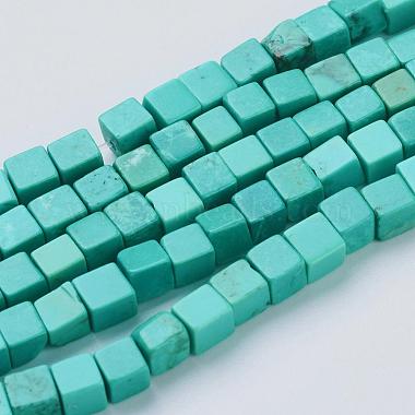 4mm MediumTurquoise Cube Sinkiang Turquoise Beads
