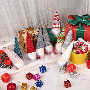 2 наборы 2 стильные тканевые подвесные украшения для рождественских кукол(HJEW-SZ0001-09)-7