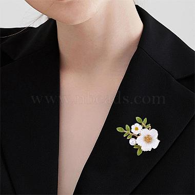 Daisy Flower Brooch Alloy Enamel Sunflower Brooch Pin White Shell Beads Brooches Badge Jewelry for Jackets Backpack Corsage Lapel Scarf Clothing Accessories(JBR103A)-6