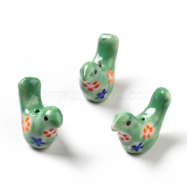 Medium Sea Green Bird Porcelain Beads