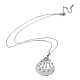 201 Stainless Steel Moon with Star Pendant Necklace with Cable Chains(NJEW-Q317-06P)-1