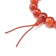 Натуральный сердолик круглые бусины эластичный браслет(BJEW-JB07235-04)-5