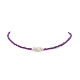 ABS Plastic Imitation Pearl & Seed Glass Beaded Necklace for Women(NJEW-JN04164)-5