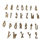 Alloy Charms, Initial Letter A~Z, Golden, 16~18x2~9mm(FIND-SX0001-032)