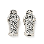 Religion Alloy Beads, Saint, Antique Silver, 13x6x4mm, Hole: 1.5mm, about 1176pcs/1000g(FIND-E051-08AS)