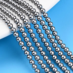 Baking Painted Pearlized Glass Pearl Bead Strands, Round, Dark Gray, 3mm, Hole: 0.6mm, about 135~136pcs/strand, 15.75~16.14 inch(40~41cm)(HY-N002-3mm-A01)
