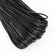 PU Leather Cord, Imitation Leather Cord, Flat, Black, 4x2mm, about 103.89 yards(95m)/bundle(LC-S003-4mm-08)