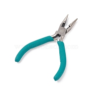 45# Carbon Steel Jewelry Pliers, Chain Nose Pliers, Polishing, DarkCyan , Stainless Steel Color, 12x7.8x0.9cm(PT-L004-17)