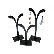 Black Pedestal Display Stand, Jewelry Display Rack, Earring Tree Stand, Black, 5.8~7x8.5~14.5cm, 3 Stands/Set(X-PCT038-3)