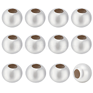 12Pcs 925 Sterling Silver Rondelle Beads, with Rubber Inside, Slider Beads, Stopper Beads, with Suede Fabric Square Silver Polishing Cloth, Silver, 4mm, Hole: 0.6mm(STER-BC0001-85)