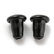 Baking Paint 304 Stainless Steel with Rubber Inside Bullet Ear Nuts, Earring Backs, Black, 5.5x5x5mm, Hole: 0.8mm(STAS-Q310-10)