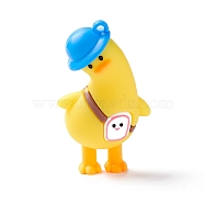 PVC Cartoon Duck Doll Pendants, for Keychains, Gold, 63x35x26mm, Hole: 3mm(KY-C008-07)