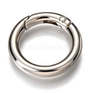 Zinc Alloy Spring Gate Rings, O Rings, Platinum, 25x4mm, Inner Diameter: 16.5mm(X-PALLOY-C100-01P-08)