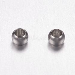 316 Surgical Stainless Steel Crimp Beads, Rondelle, Stainless Steel Color, 2x1.5mm, Hole: 1mm(X-STAS-F117-03P)