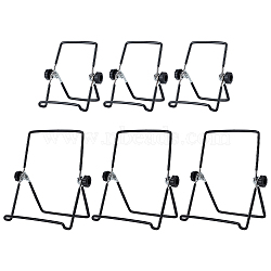 6Pcs 2 Colors Iron Mobile Phone Holders, Rectangle, Black, 143~196x120~167x22~27mm, 3pcs/style(AJEW-WA0001-58)