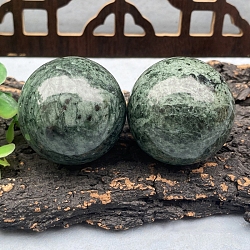 Natural Carbonate Jade Sphere Healing Stones, Round Stones, Pocket Palm Stones for Reiki Balancing, Green, 42mm(PW-WGDF1C2-07)