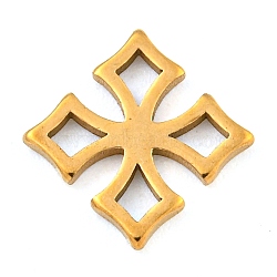 304 Stainless Steel Filigree Joiners, Laser Cut, Cross, 10x10x1mm(STAS-Z076-20G)