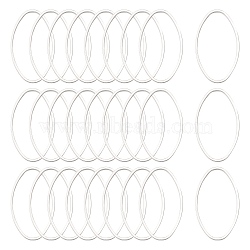 Brass Linking Rings, Oval, Silver Color Plated, about 16mm wide, 26mm long, 1mm thick(X-EC019-S)