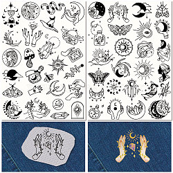 Plastic Water-soluble Embroidery Aid Drawing Sketch, Rectangle, Moon, 297x210mmm, 2pcs/set(DIY-WH0514-035)