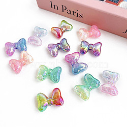 Transparent Crackle Acrylic Beads, Gradient Color, Bowknot, Mixed Color, 20.8x28.5x11.2mm, Hole: 3mm(OACR-K008-07)
