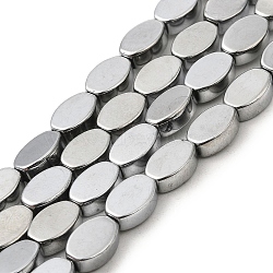 Glass Beads Strands, Oval, Silver, 10.5x7x4mm, Hole: 1mm, about 80pcs/strand, 33.86 inch(86cm)(GLAA-G104-04C)