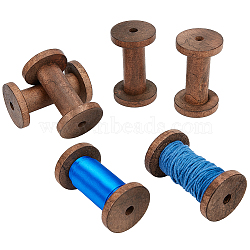 Wooden Empty Spools, for Wire, Cord, Jewelry Chain Wrapping, Coconut Brown, 8.05x4.75cm(WOOD-WH0034-03A)