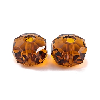 Transparent K9 Glass Beads, Faceted, Rondelle, Smoked Topaz, 8x5mm, Hole: 1.2mm