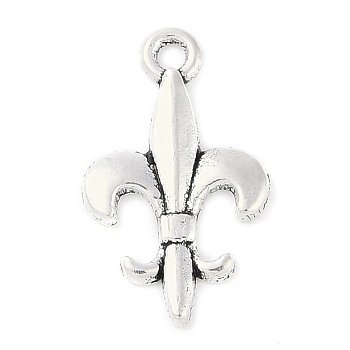 Tibetan Style Alloy Pendants, Lead Free, Nickel Free and Cadmium Free, Fleur De Lis, Antique Silver, Size: about 19mm long, 12mm wide, 2mm thick, hole: 1.5mm