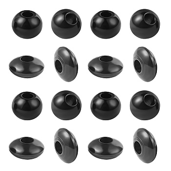 304 Stainless Steel Spacer Beads, Rondelle & Round, Electrophoresis Black, 30pcs/box