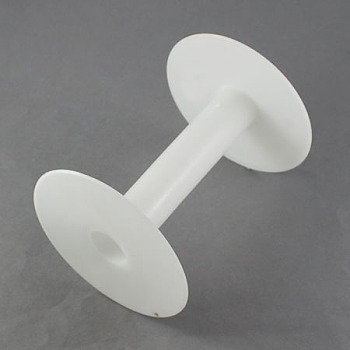 Plastic Empty Spools for Wire, Thread Bobbins, White, 24x112mm, Backplane: 93x2mm