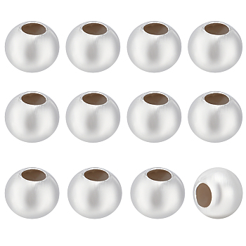 12Pcs 925 Sterling Silver Rondelle Beads, with Rubber Inside, Slider Beads, Stopper Beads, with Suede Fabric Square Silver Polishing Cloth, Silver, 4mm, Hole: 0.6mm