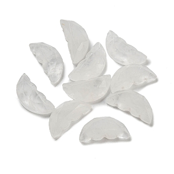 Natural Quartz Crystal Butterfly Wing Cabochons, Rock Crystal, Faceted, 15x6.5~7x4~4.5mm