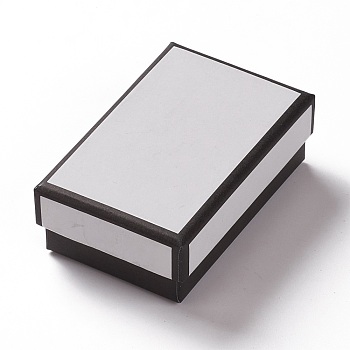 Cardboard Jewelry Boxes, with Sponge Inside, for Jewelry Gift Packaging, Rectangle, White, 7.9x5.1x2.65cm