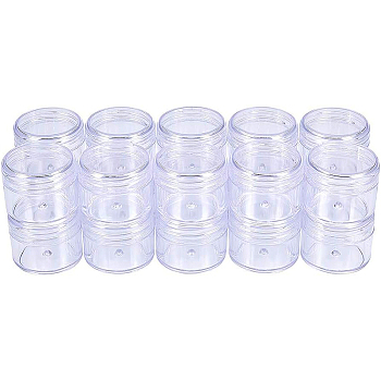 Plastic Bead Containers, Seed Beads Containers, Column, Clear, 4.3x3.6cm, Capacity: 30ml, 20pcs/box
