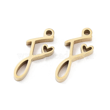 Real 14K Gold Plated Letter F 304 Stainless Steel Charms