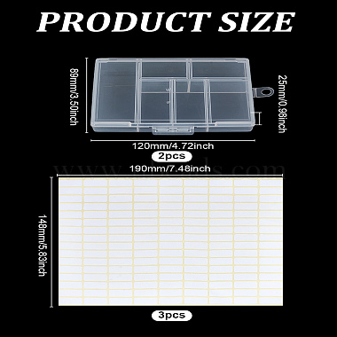 2Pcs Rectangle Polypropylene(PP) Bead Storage Container(CON-LP0001-32)-2
