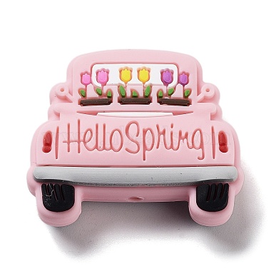 Pink Car Silicone Beads