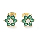 Brass Micro Pave Cubic Zirconia Stud Earrings(X-EJEW-P247-05G-02)-1