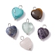 Natural & Synthetic Mixeed Gemstone Heart Charms(PALLOY-JF02493-02)-1