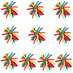 Polyester Self-Adhesive Curly Bows Gift Wrap Accessory, Red, 101.6mm(DIY-WH20053-03A)