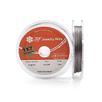 50M Soft Stainless Steel Wire, with Spool, Round, Stainless Steel Color, 0.38mm, about 164.04 Feet(50m)/Roll(TWIR-N006-01B-P)