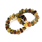 Natural Agate(Dyed & Heated) Square and Rondelle Resin Beaded Stretch Bracelets for Unisex, Dark Khaki, Inner Diameter: 1.85~2.09 inch(4.7~5.3cm)(BJEW-Q101-02B)