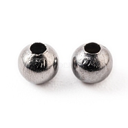Iron Spacer Beads, Lead Free, Round, Gunmetal, 3.2mm, Hole: 1mm(IFIN-A016-B)