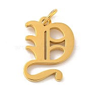 Ion Plating(IP) 304 Stainless Steel Charms, Laser Cut, Golden, Letter Charm, Letter Y, 16x12x1.5mm, Hole: 3mm(STAS-I010-01G-Y)