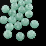 Round Imitation Gemstone Acrylic Beads, Medium Aquamarine, 8mm, Hole: 2mm(X-OACR-R029-8mm-26)