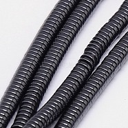 Non-magnetic Synthetic Hematite Beads Strands, Heishi Beads, Flat Round/Disc, Grade A, 3x1mm, Hole: 1mm, about 400pcs/strand, 16 inch(G-J164A-3mm-02)