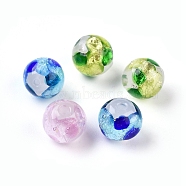Handmade Silver Foil Glass Round Beads, Mixed Color, 8mm, Hole: 1mm(LAMP-L041-02)
