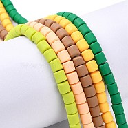 Polymer Clay Bead Strands, Column, Mixed Color, 5~7x6mm, Hole: 1.5~2mm, about 61~69pcs/strand, 15.74 inch(CLAY-T001-C)