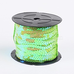 Plastic Paillette/Sequins Chain Rolls, AB Color, Light Green, 6mm(BS85Y)