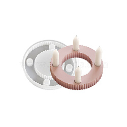 DIY Silicone Candle Holder Molds, Candlestick Molds, Flat Round, 187x26mm, Hole: 22mm(DIY-K073-22A)